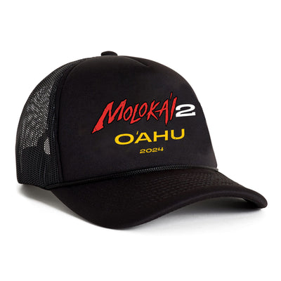 Color:Black-Florence Molokai 2 Oahu Foam Trucker Hat