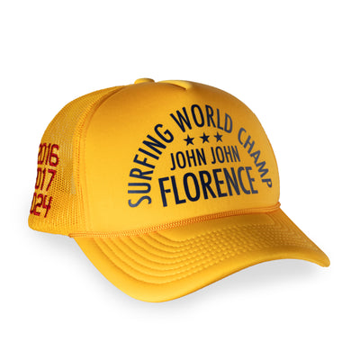 Color:Yellow-Florence 3x World Champ Foam Trucker