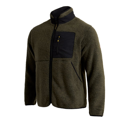 Color:Moss-Florence High Pile Utility Fleece Jacket