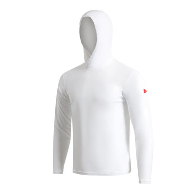 Color:White-Florence Airtex Long Sleeve Hooded Shirt