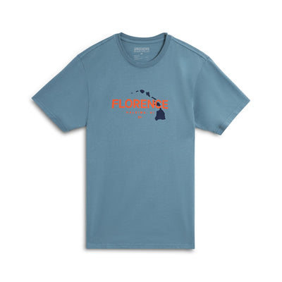 Color:Sea Blue-Florence Haleiwa Logo T-Shirt