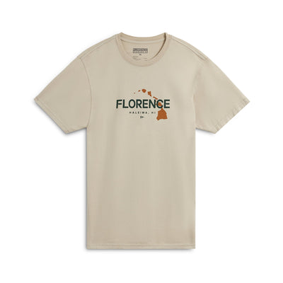 Color:Tan-Florence Haleiwa Logo T-Shirt