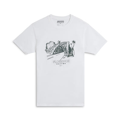 Color:White-Florence Haleiwa Bridge T-Shirt