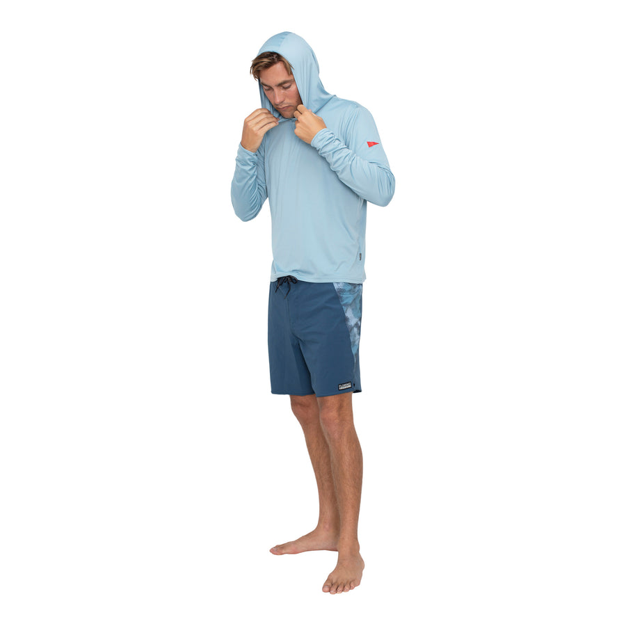 Sun Pro Long Sleeve Crossover Hooded UPF Shirt S / Steel Blue
